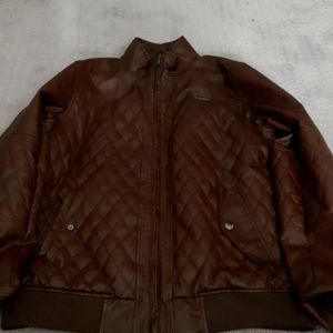 Brown faux leather jacket